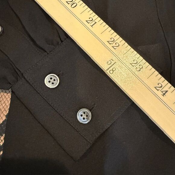 NEW! FRAME Silk Colorblock Blouse Noir Multi Python Print Button Up Size Small - Picture 12 of 12
